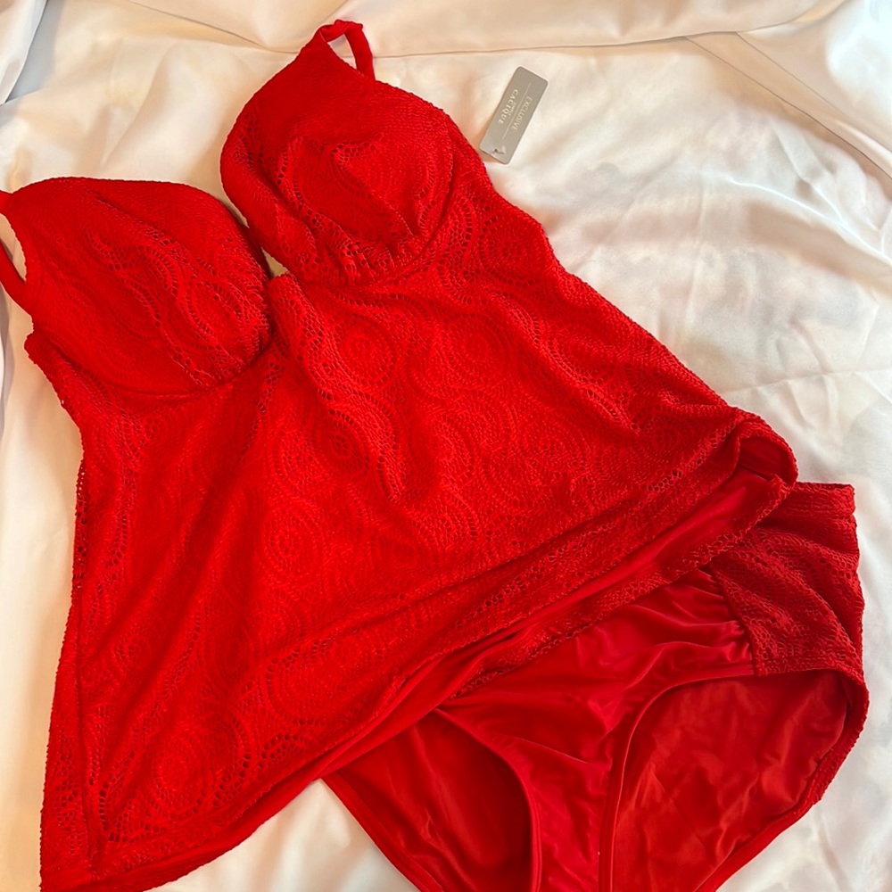 Cacique 2-piece bathing suit. Red. NWT